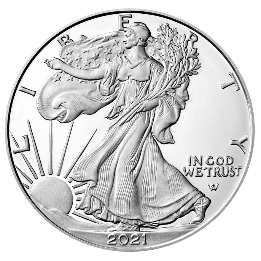 Back of the Silver American Eagle 1 oz - 2021