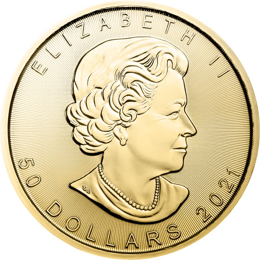 Back of the Gold Maple Leaf 1 oz - 2021