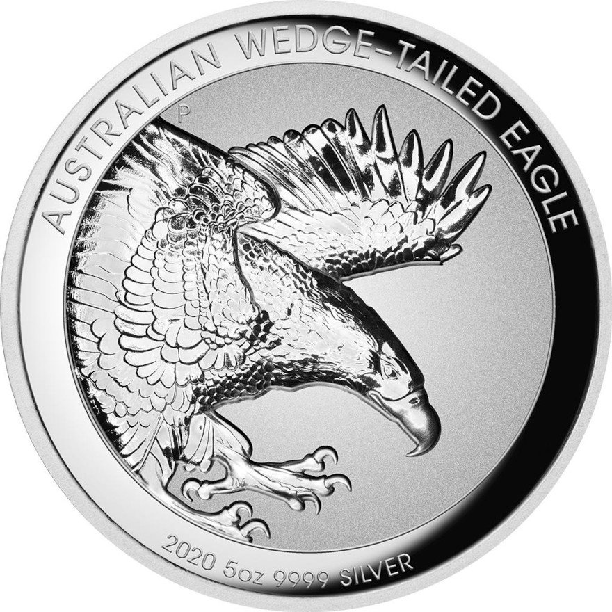 View 1: Silber Wedge Tailed Eagle 5 oz PP - High Relief 2020