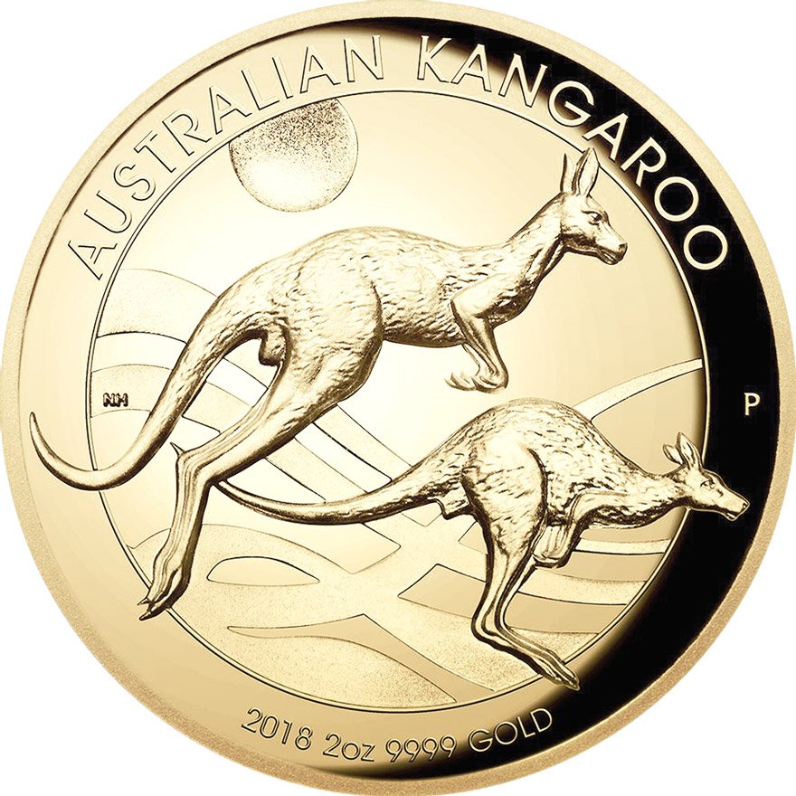 Front of the Gold Kangaroo 2 oz - various