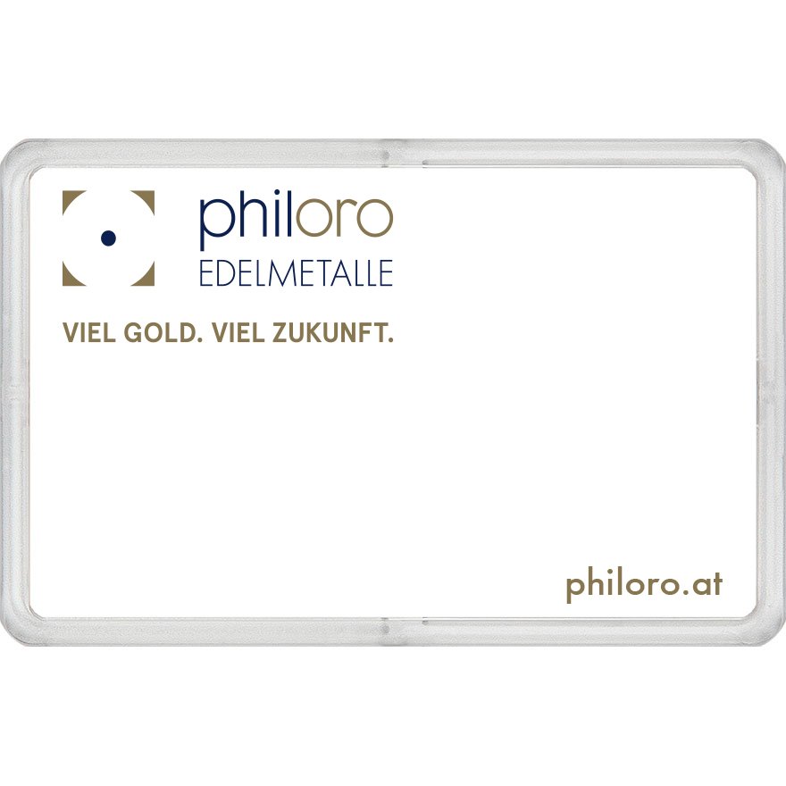Back of the Gold bar 0.5 g - philoro gift card "Christmas balls"