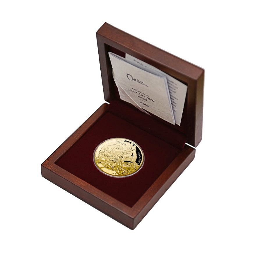 Gold Czech lion 1 oz - Proof - 2025 in the original coin case