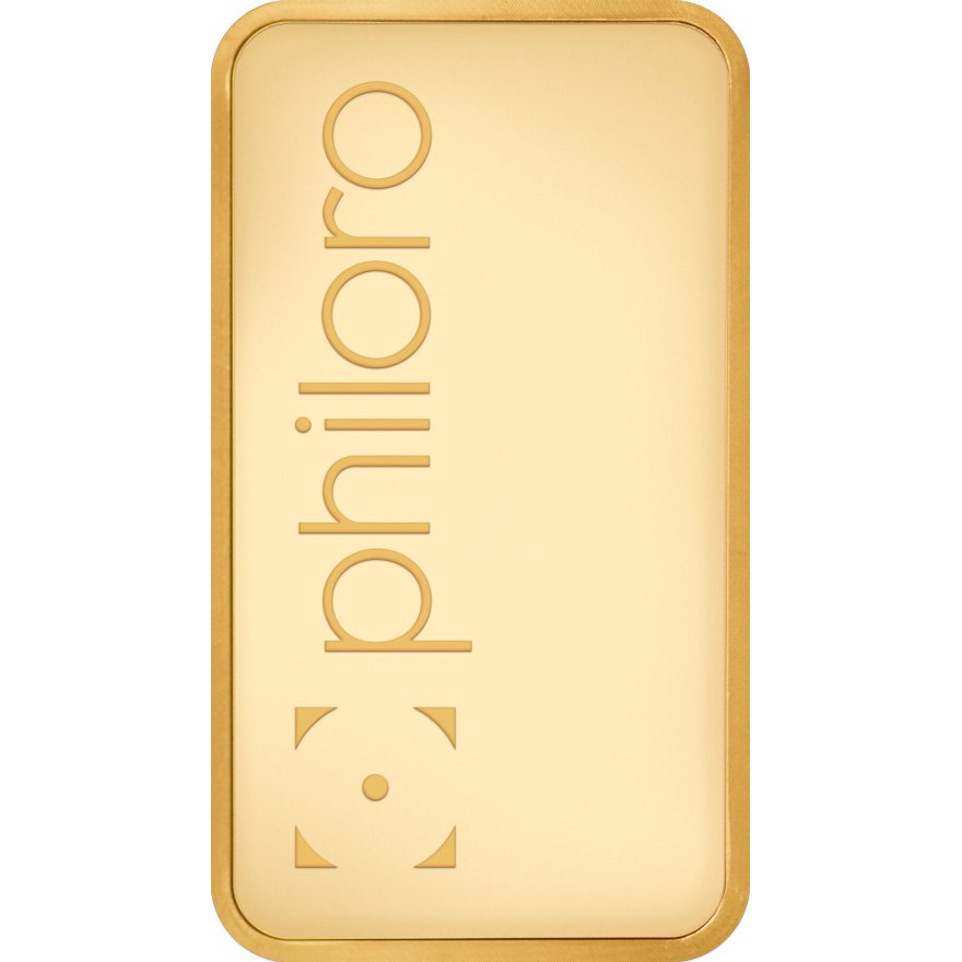 Back of the Gold bar 50 g philoro