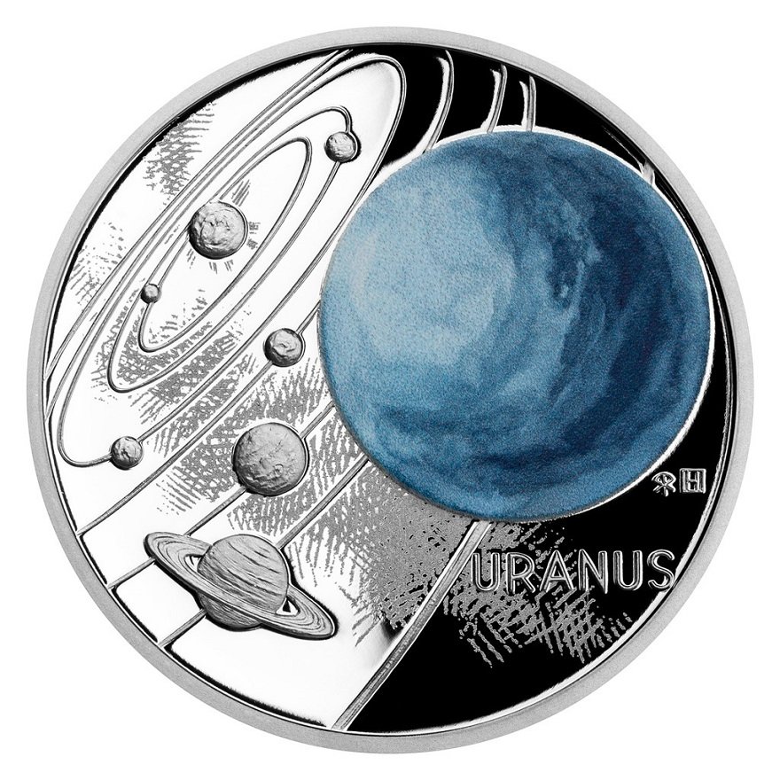 Front of the Silver Solar System 1 oz - Uranus (11th)