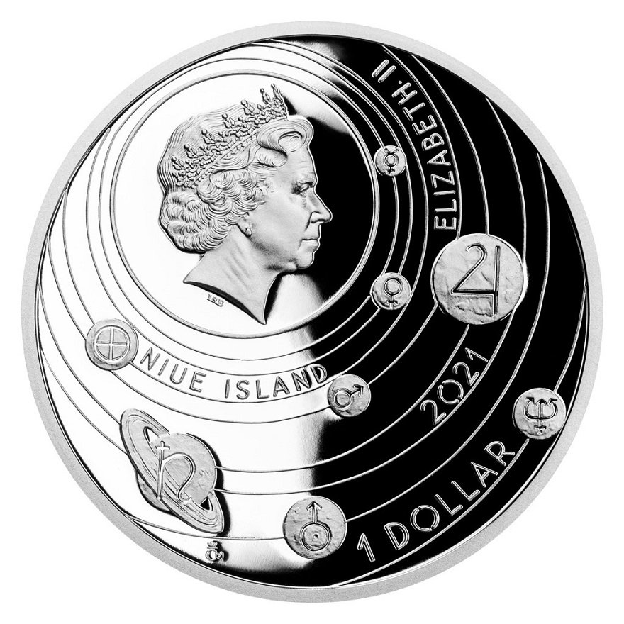 Back of the Silver Solar System 1 oz - Uranus (11th)