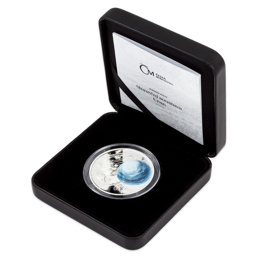 Silver Solar System 1 oz - Uranus (11th) in the original coin case