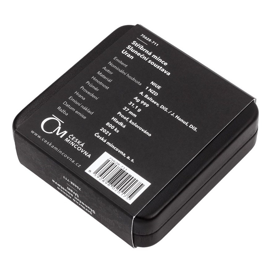 Original coin case of the Silver Solar System 1 oz - Uranus (11th)