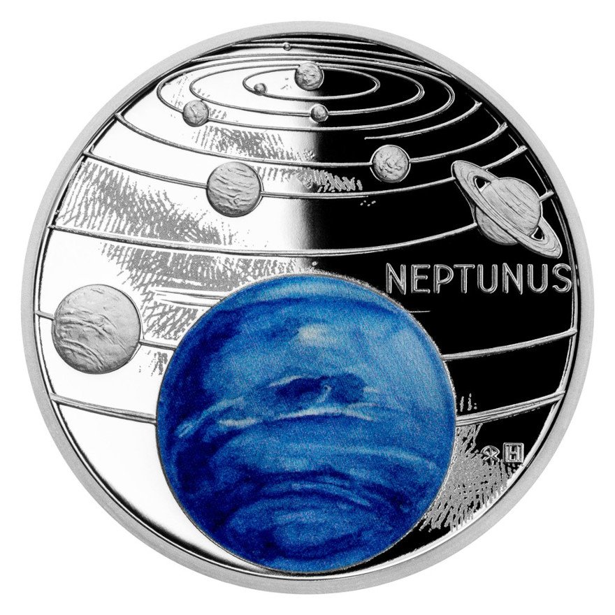 Front of the Silver Solar System 1 oz - Neptune (12th)