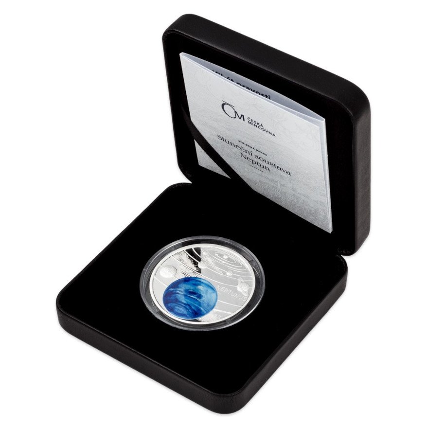 Silver Solar System 1 oz - Neptune (12th) in the original coin case