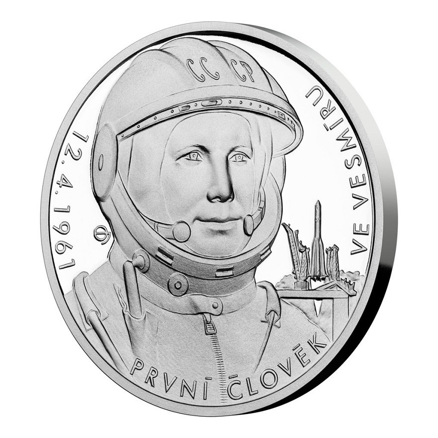 Side view of the Silver Solar System 1 oz - First Man in Space (10th)