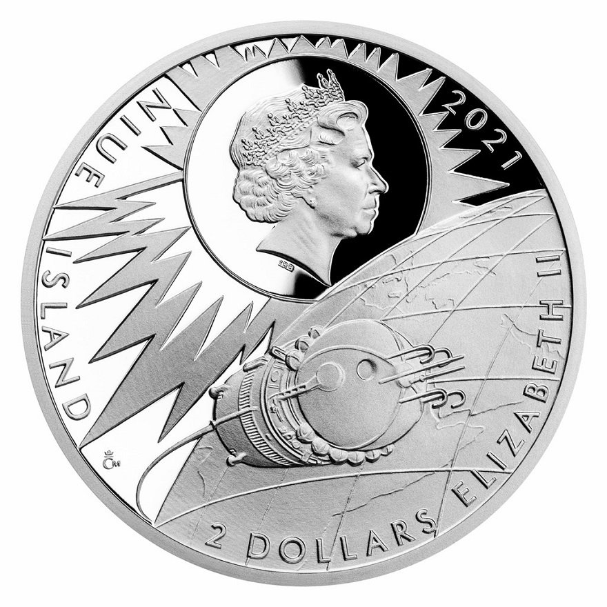 Back of the Silver Solar System 1 oz - First Man in Space (10th)