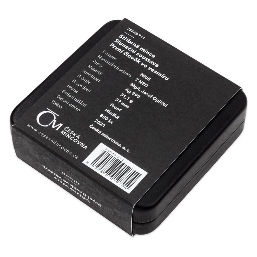 Original coin case of the Silver Solar System 1 oz - First Man in Space (10th)