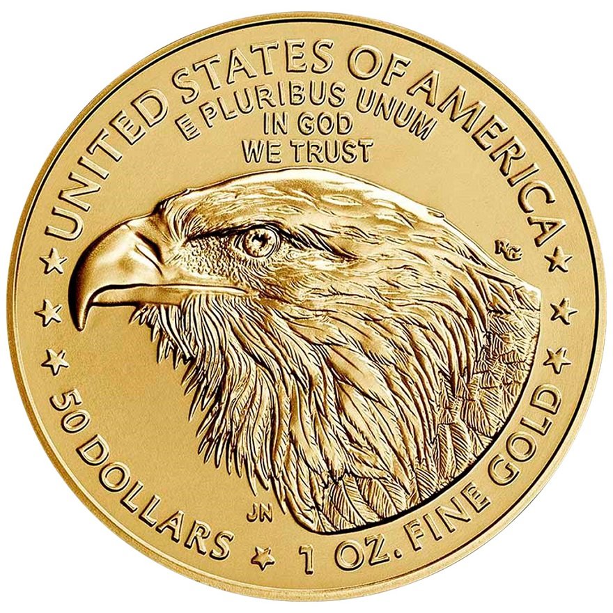 Front of the Gold American Eagle 1 oz - 2022