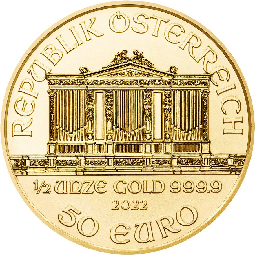 Back of the Gold Philharmonic 1/2 oz - 2022