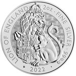 Front of the Silver Lion of England 2 oz - Royal Tudor Beasts - 2022