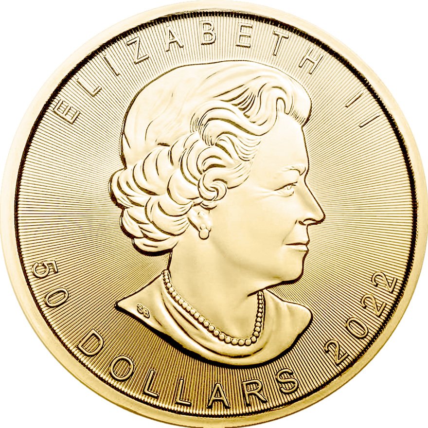 Back of the Gold Maple Leaf 1 oz - 2022