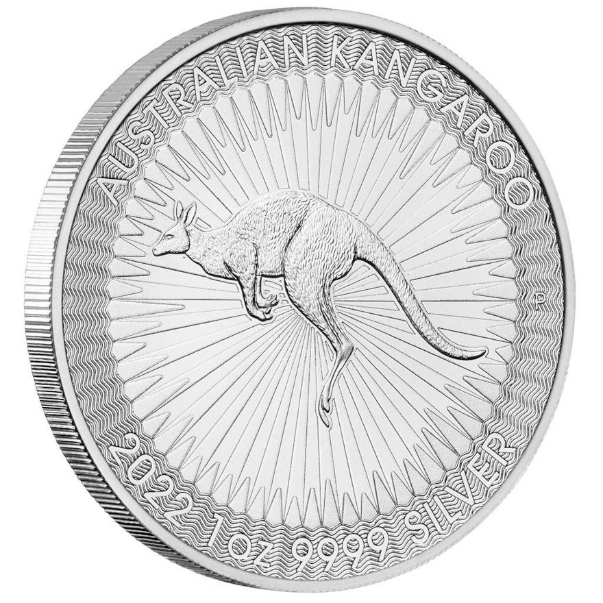 Side view of the Silver Kangaroo 1 oz - 2022