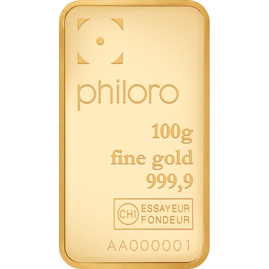 View 3: Goldbarren 100g philoro - ZOLLFREILAGER