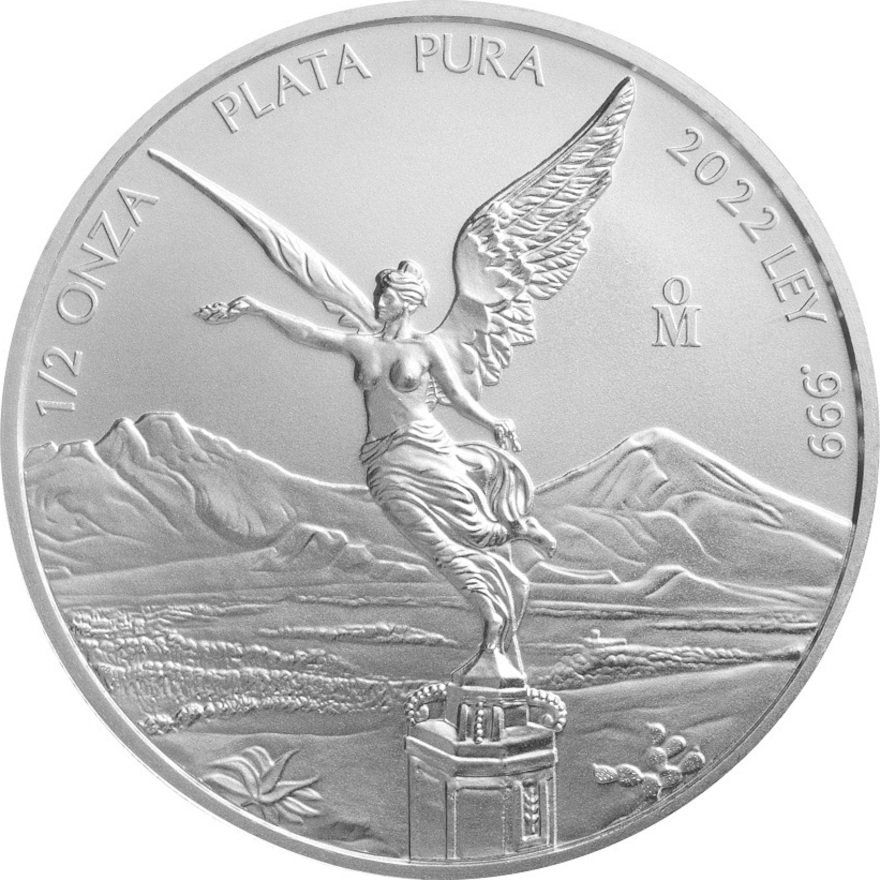 Front of the Silver Mexico Libertad 1/2 oz - 2022