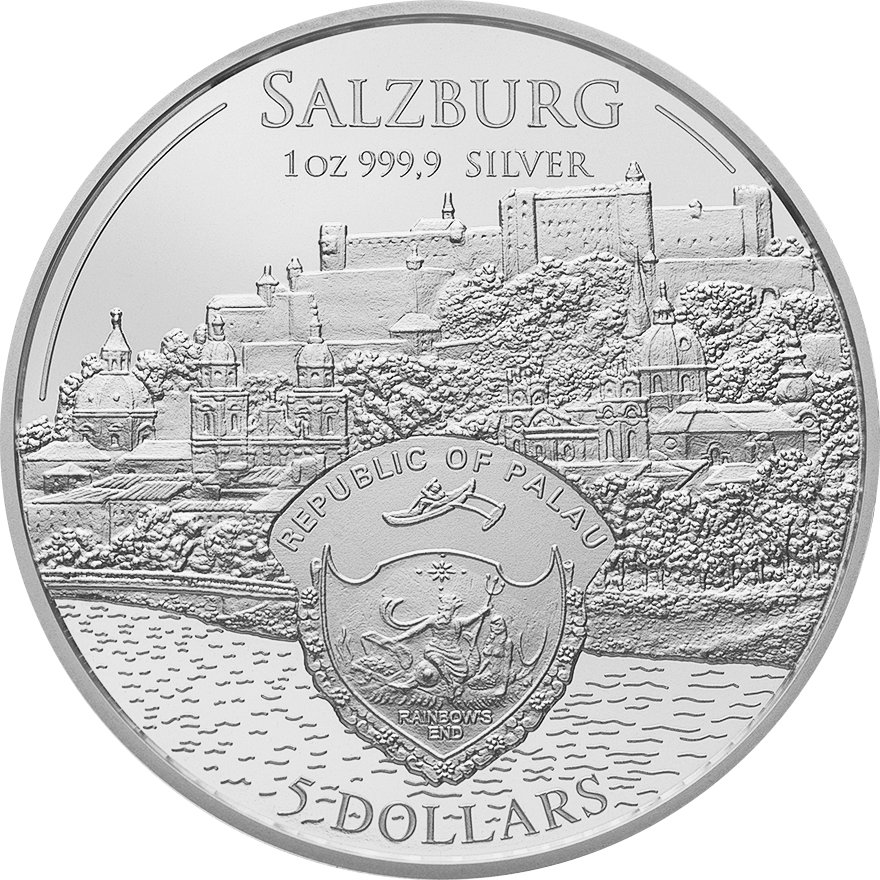Back of the Silver Mozart Coin 1 Ounce - philoro