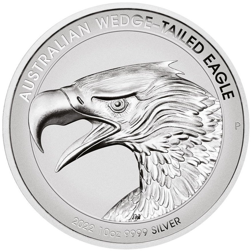 View 1: Silber Wedge Tailed Eagle 10 oz RP - High Relief 2022