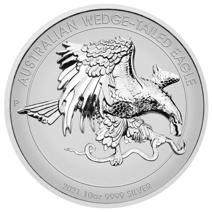 View 1: Silber Wedge Tailed Eagle 10 oz RP - High Relief 2021