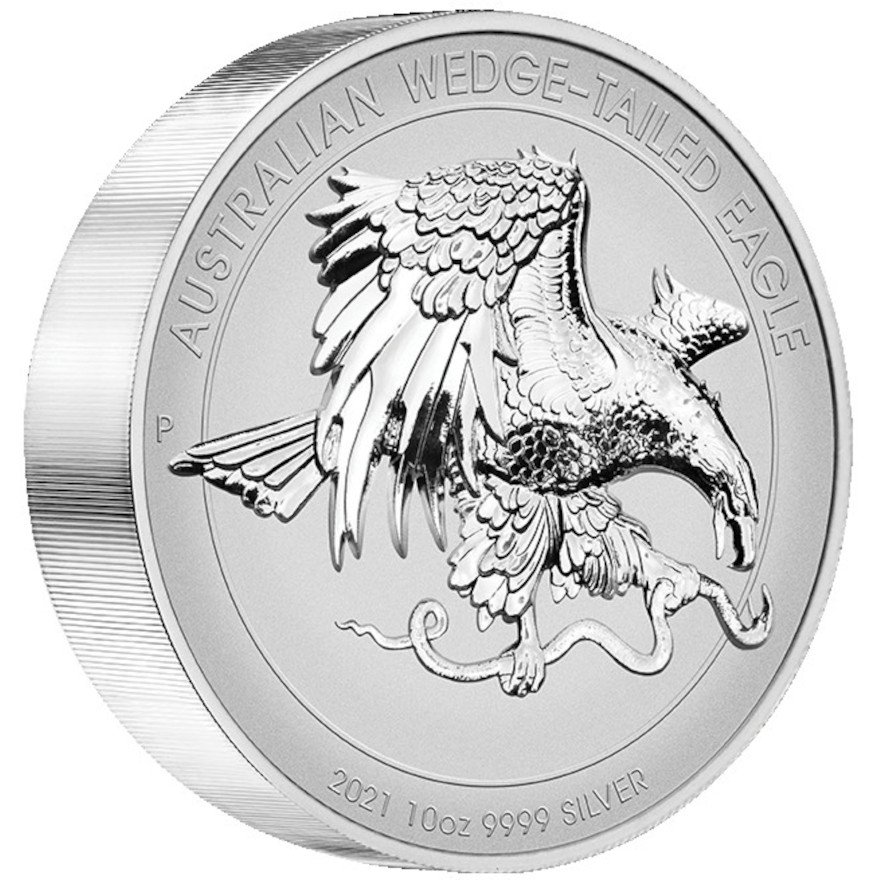 View 2: Silber Wedge Tailed Eagle 10 oz RP - High Relief 2021