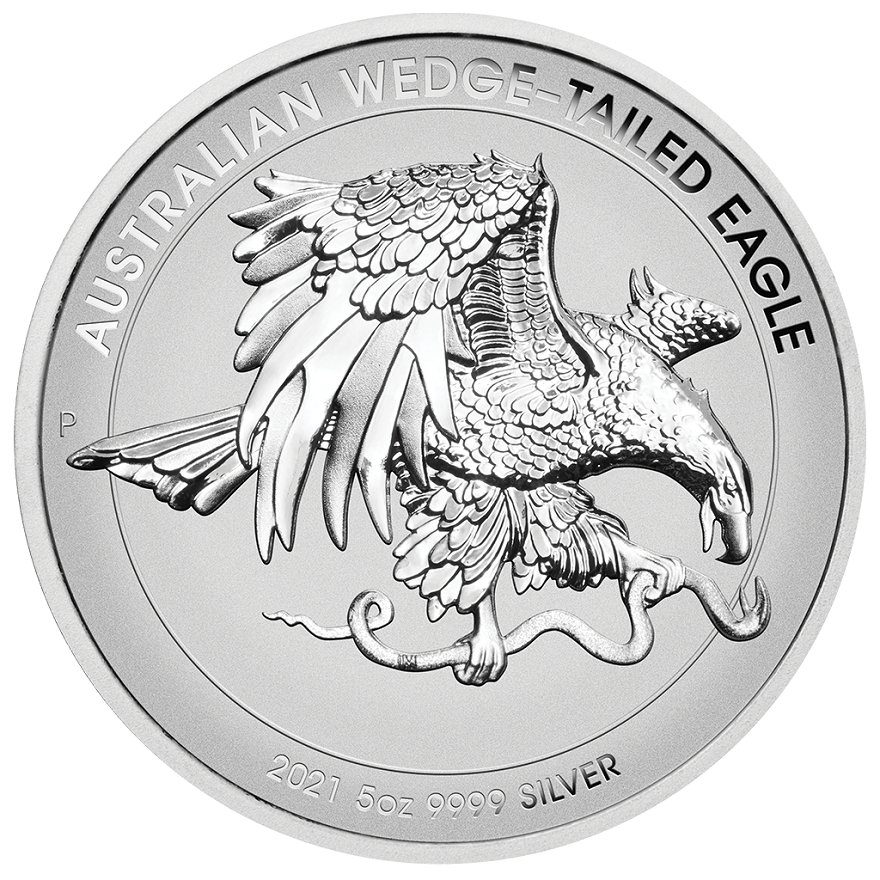View 1: Silber Wedge Tailed Eagle 5 oz RP - High Relief 2021