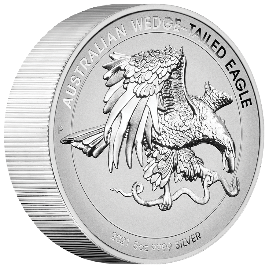 View 2: Silber Wedge Tailed Eagle 5 oz RP - High Relief 2021