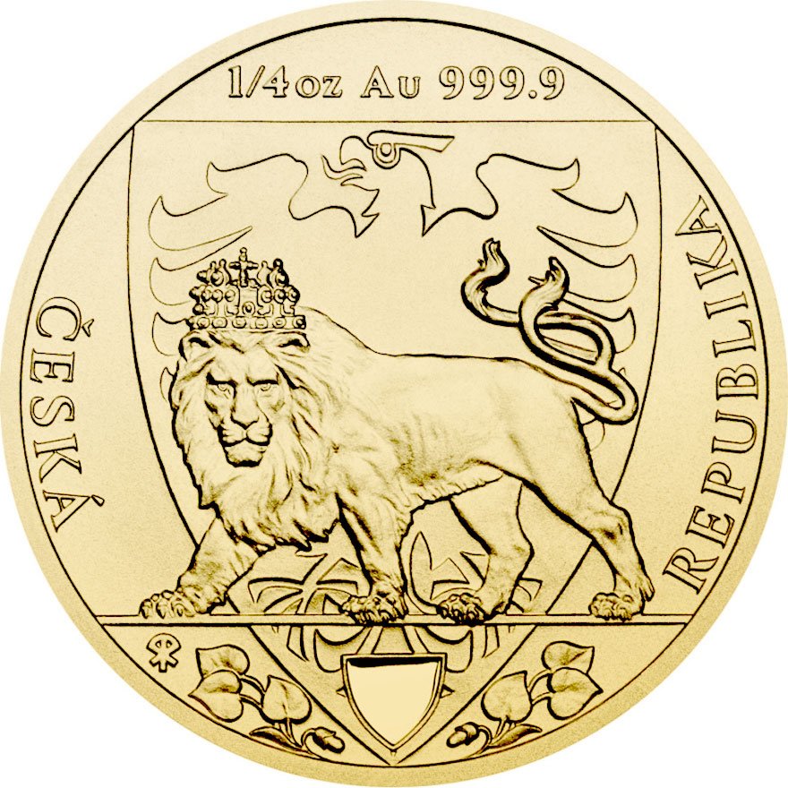 View 1: Gold Tschechischer Löwe 1/4 oz PP - 2020