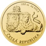 Front of the Gold Czech Lion 1/25 oz - 2018