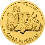 Front of the Gold Czech Lion 1/25 oz - 2018