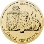 Front of the Gold Czech Lion 1/25 oz - 2019