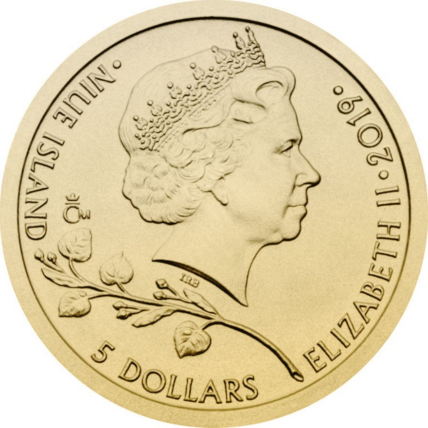 Back of the Gold Czech Lion 1/25 oz - 2019