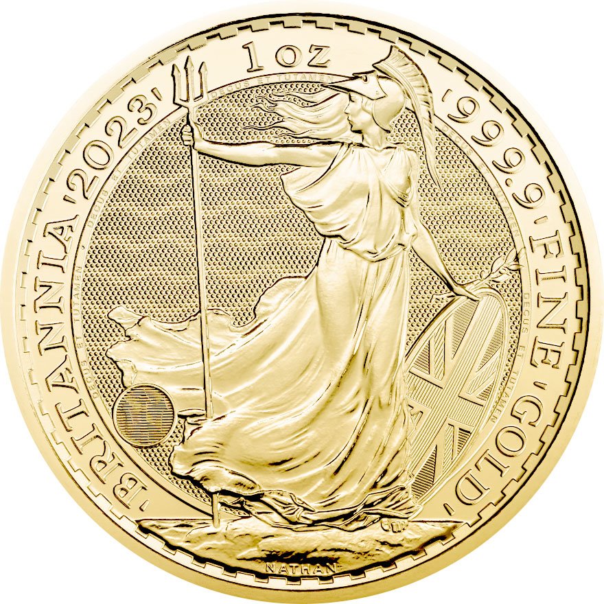 Front of the Gold Britannia 1 oz - 2023