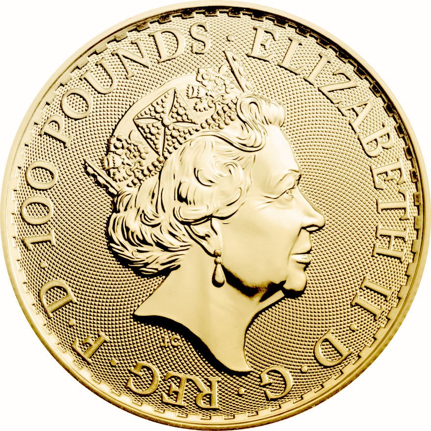 Back of the Gold Britannia 1 oz - 2023