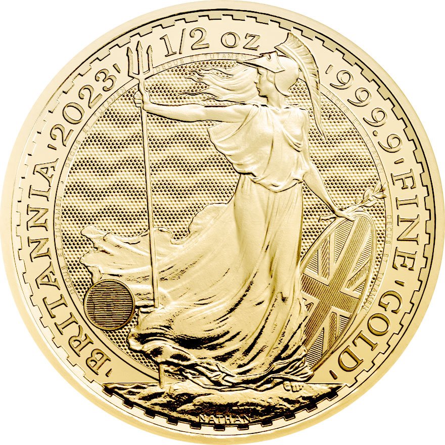 Front of the Gold Britannia 1/2 oz - 2023