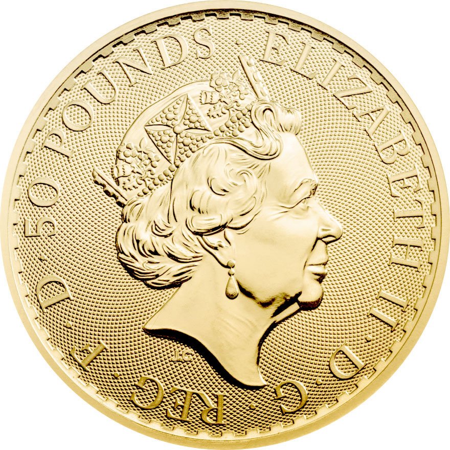 Back of the Gold Britannia 1/2 oz - 2023