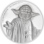 Silber STAR WARS Yoda 2 oz PP - Ultra High Relief Front of the Silver Star Wars Yoda 2 oz Ultra High Relief 2018
