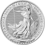 Front of the Silver Britannia 1000 g - various years