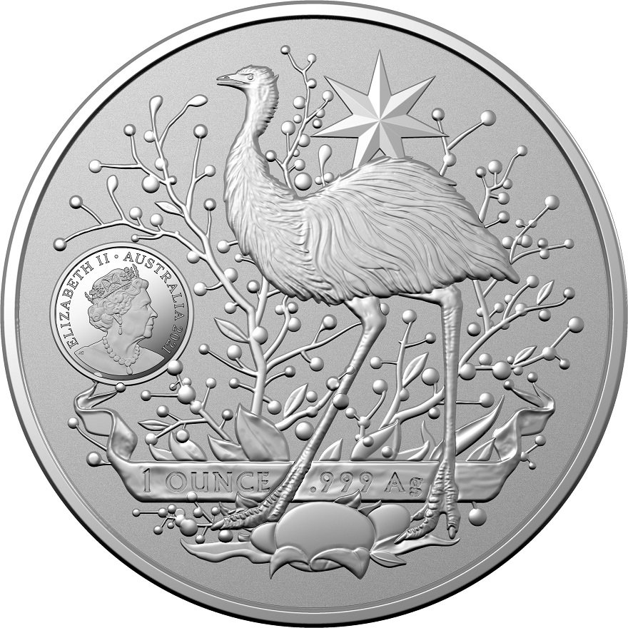 Back of the Silver - Australia's Coat of Arms - 1 oz - 2021