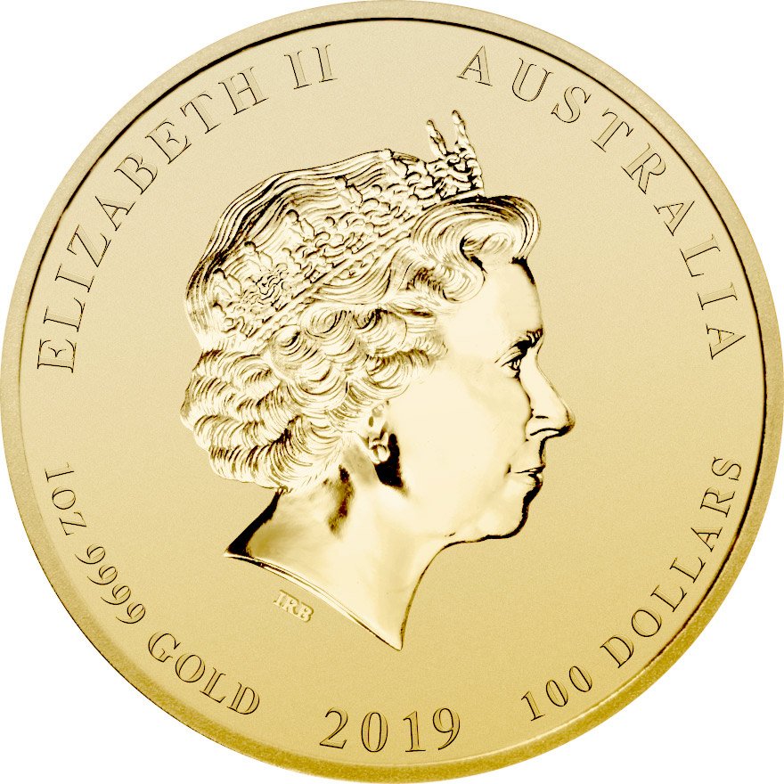 Back of the Gold Lunar II 1 oz - Pig