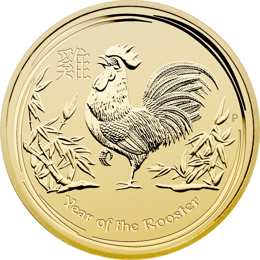 Front of the Gold Lunar II 1/1 - Rooster