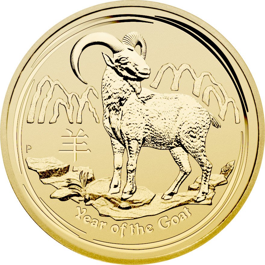 Front of the Gold Lunar 1/1 - Goat