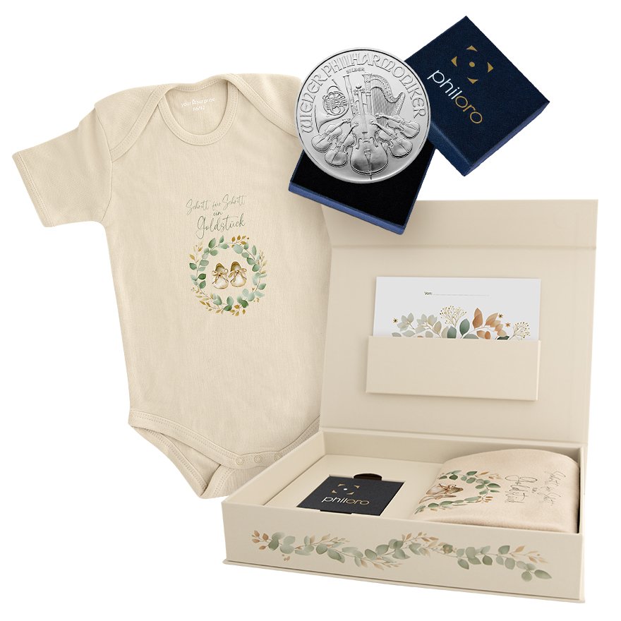 Little Treasure Gift Box with 1 oz Silver Philharmonic