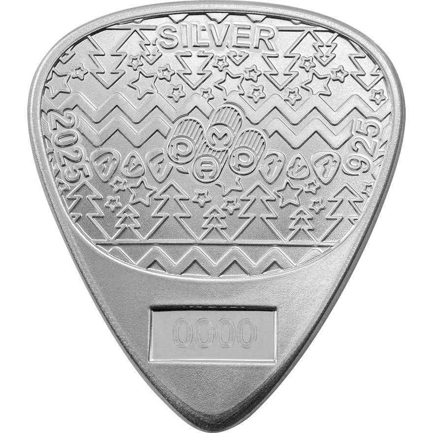 Back of the Silver Fender Plectrum 10 g Christmas