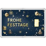 Goldbarren 0,5 g - philoro Geschenkkarte "Frohe Festtage" 