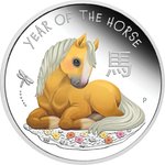 Silber Lunar III Baby Pferd 1/2 oz PP - 2026 Front of Silver Lunar III Baby Horse 1/2 oz Proof – 2026
