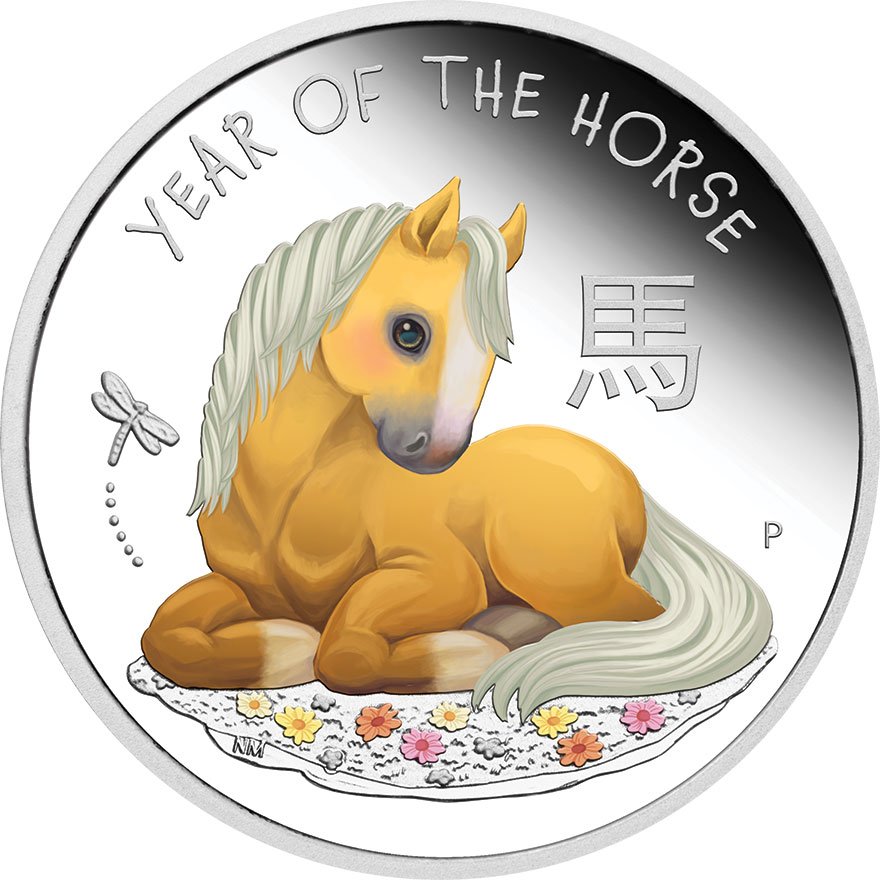 Front of Silver Lunar III Baby Horse 1/2 oz Proof – 2026