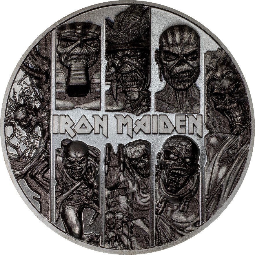 View 1: Silber Iron Maiden - Eddie 3 oz Black Proof - Ultra High Relief 2024